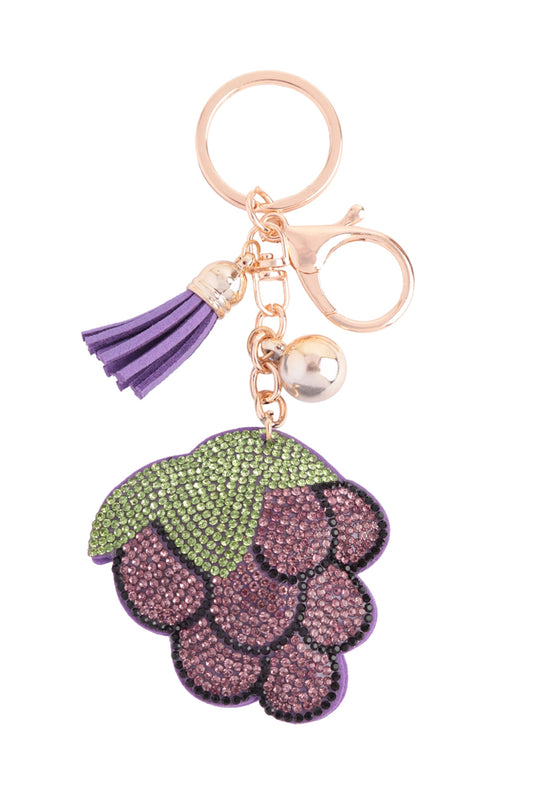 Fruit Rhinestone Tassel Keychain