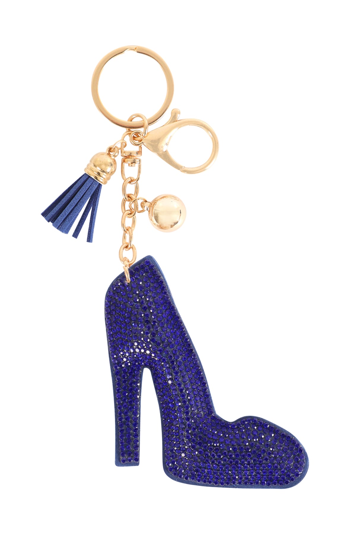 High Heels Rhinestone Tassel Keychain