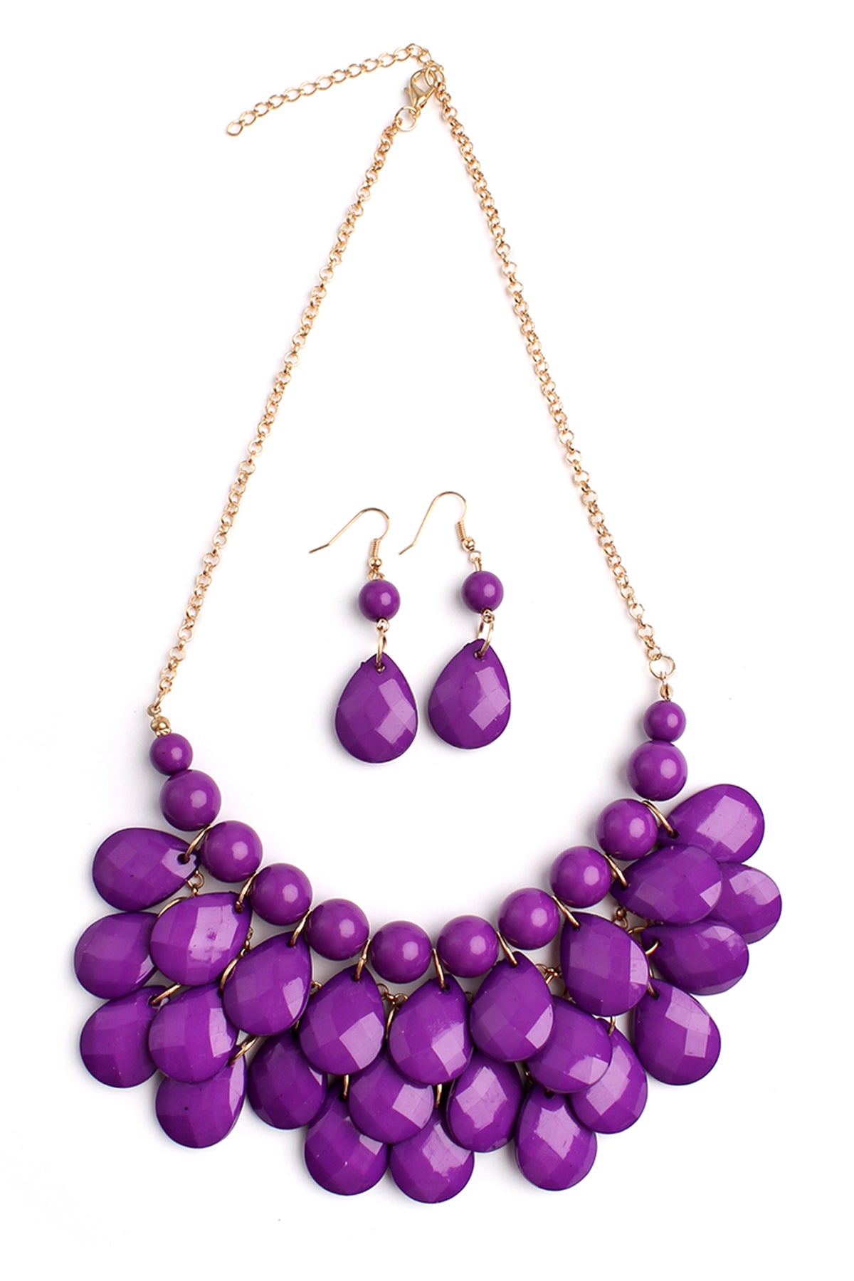 Teardrop Bubble BIB Necklace and Earring Set