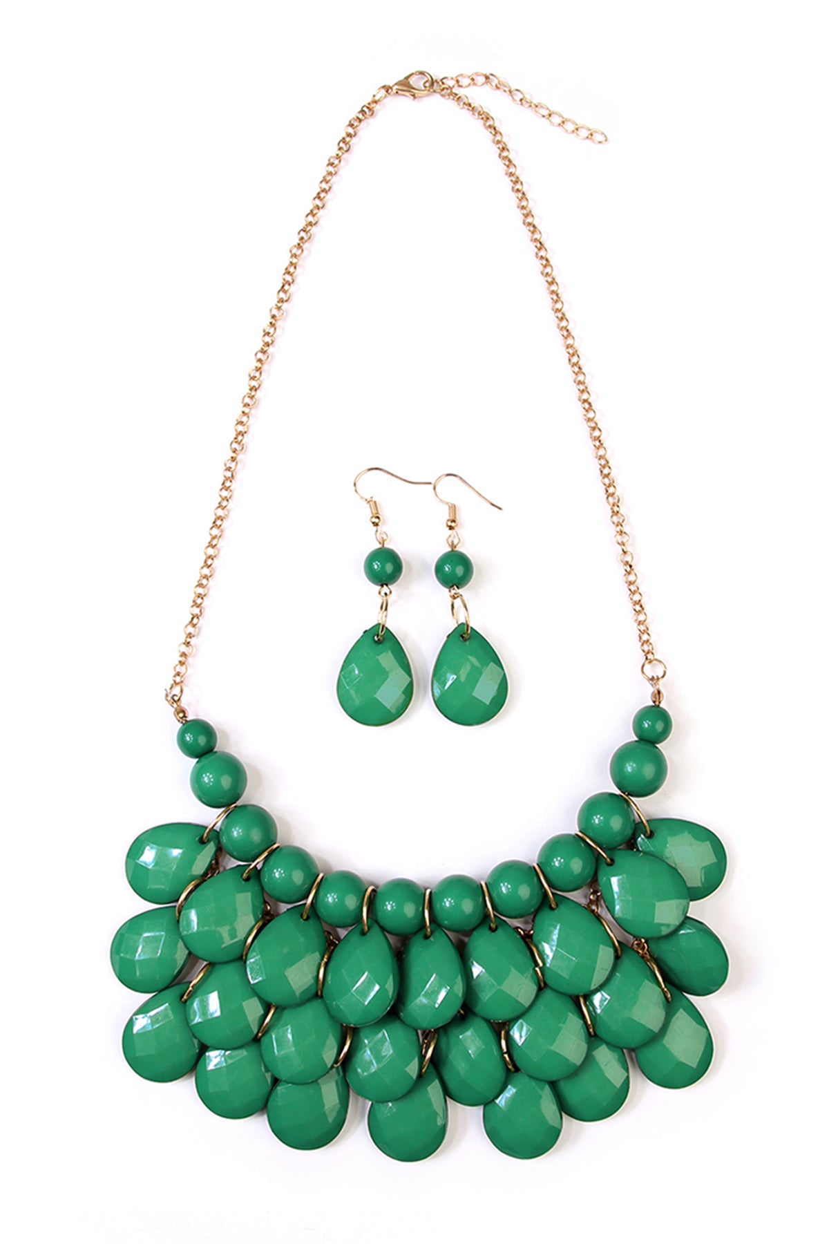 Teardrop Bubble BIB Necklace and Earring Set
