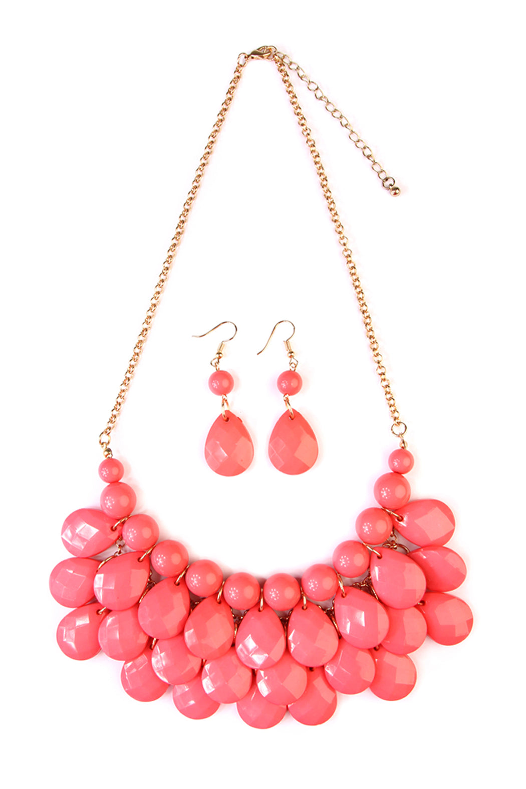Teardrop Bubble BIB Necklace and Earring Set
