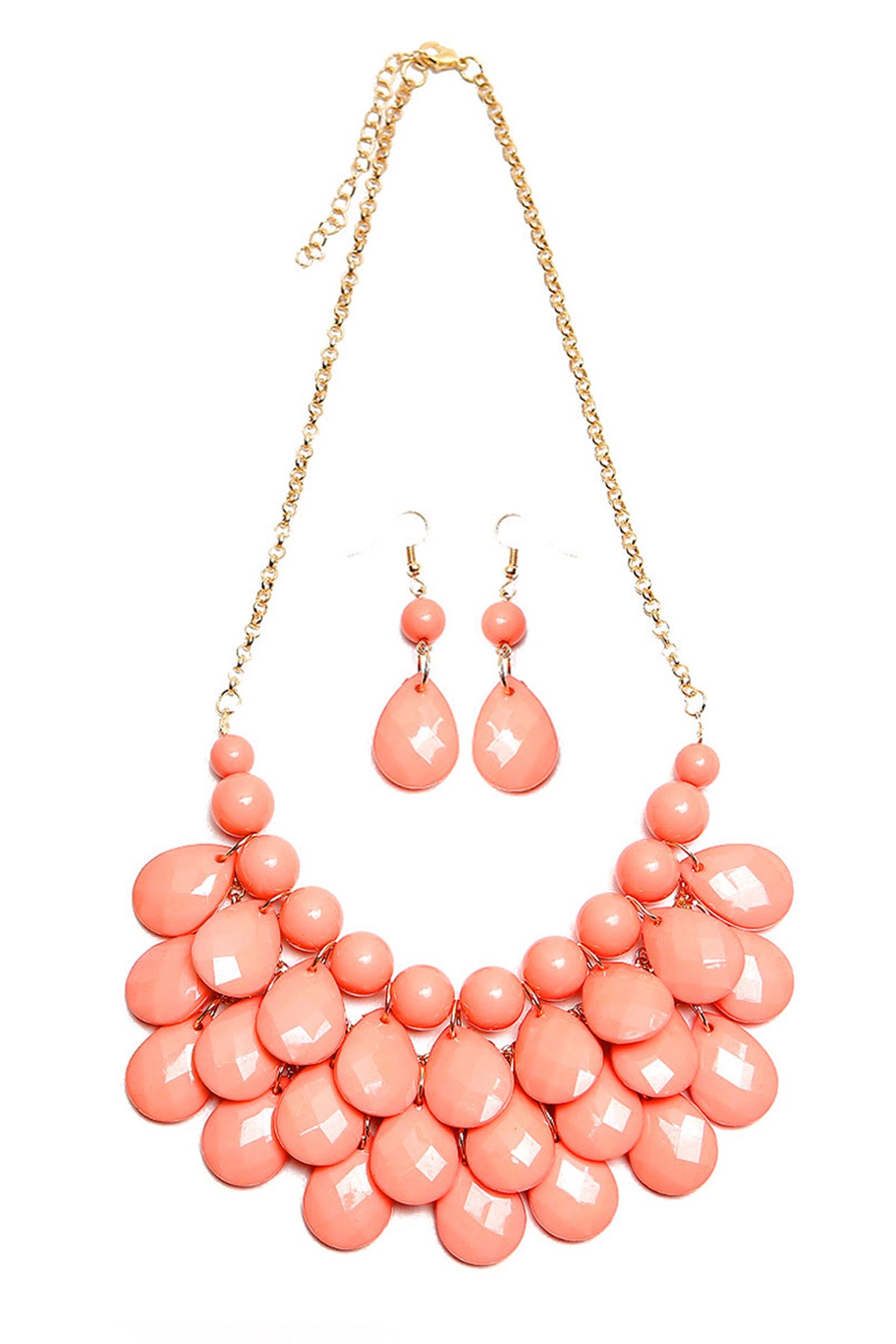 Teardrop Bubble BIB Necklace and Earring Set