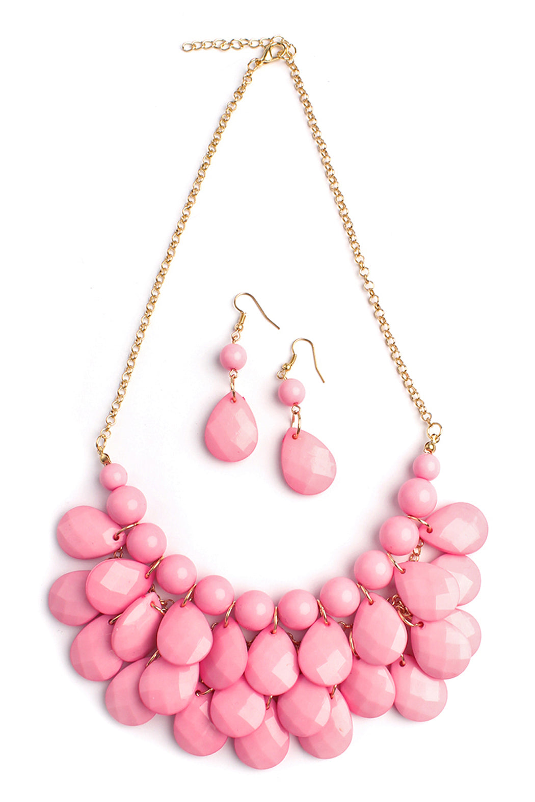 Teardrop Bubble BIB Necklace and Earring Set