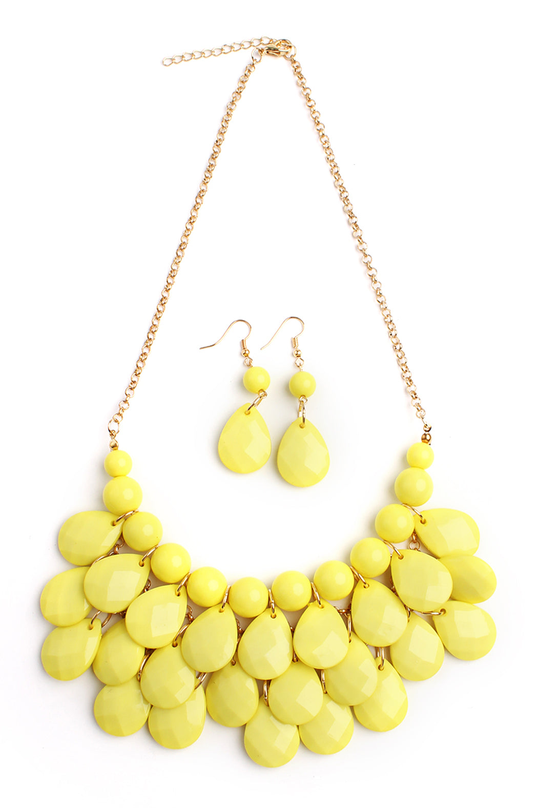 Teardrop Bubble BIB Necklace and Earring Set