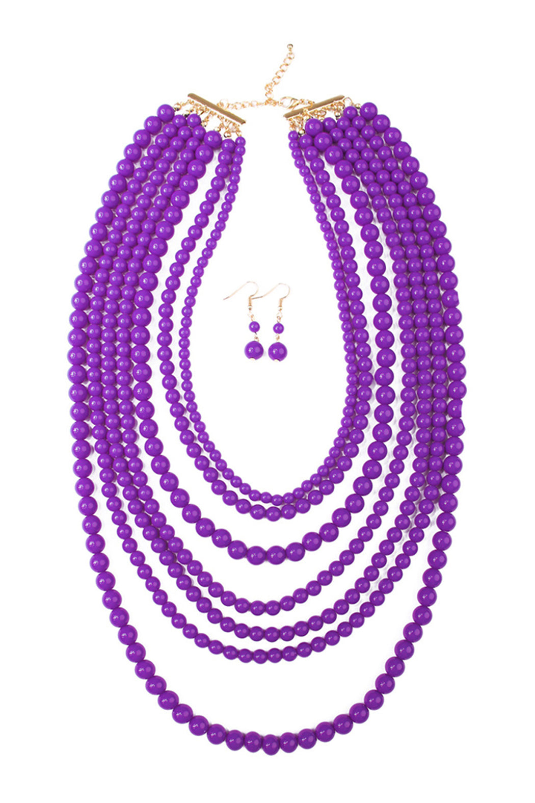 Women's Multilayer Acrylic Necklace & Earring Jewelry 6 Set