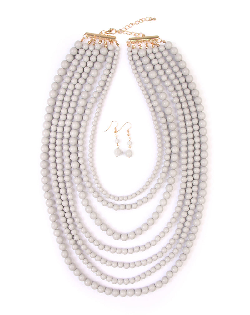 Women's Multilayer Acrylic Necklace & Earring Jewelry 6 Set