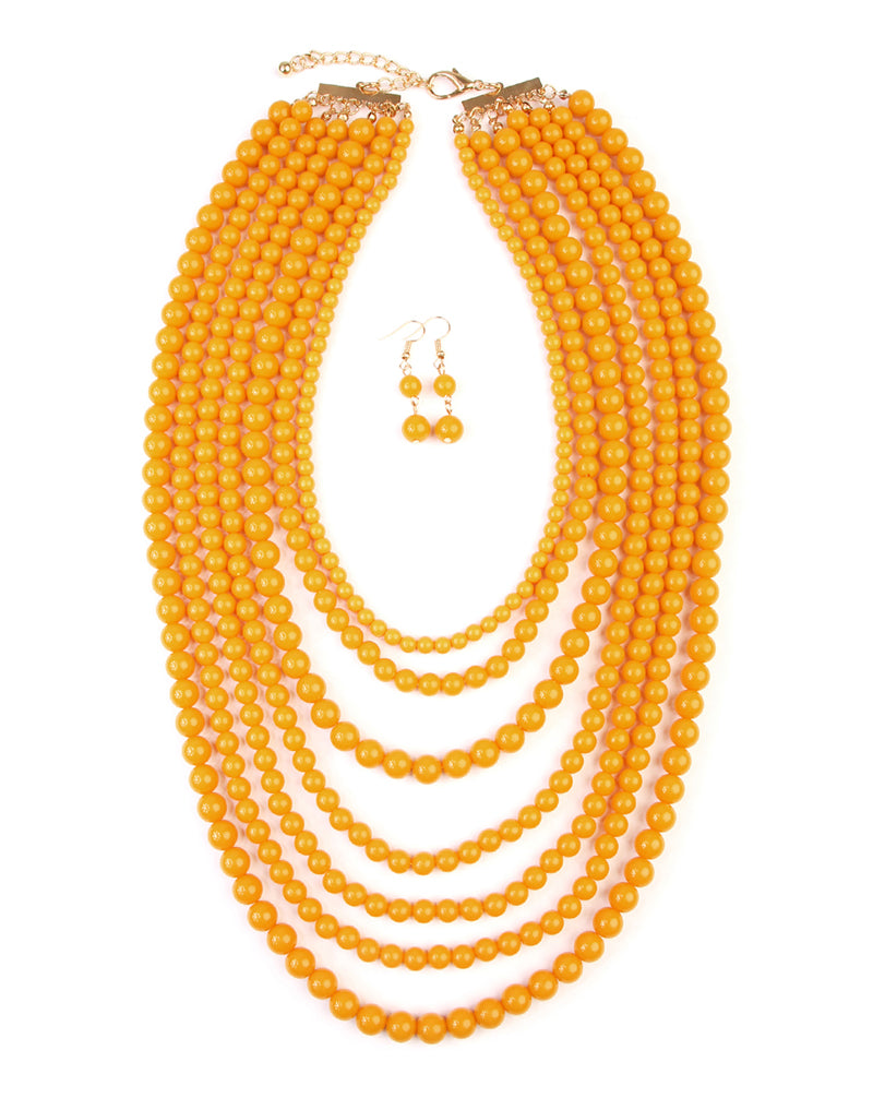 Women's Multilayer Acrylic Necklace & Earring Jewelry 6 Set