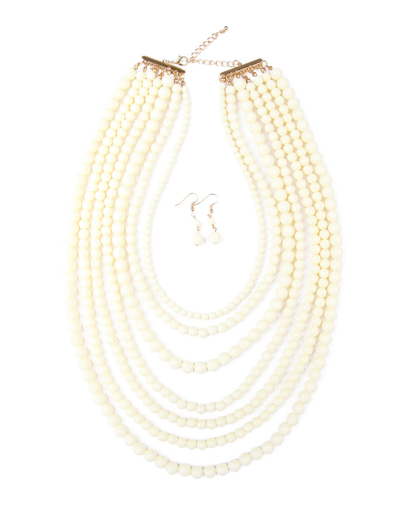 Women's Multilayer Acrylic Necklace & Earring Jewelry 6 Set