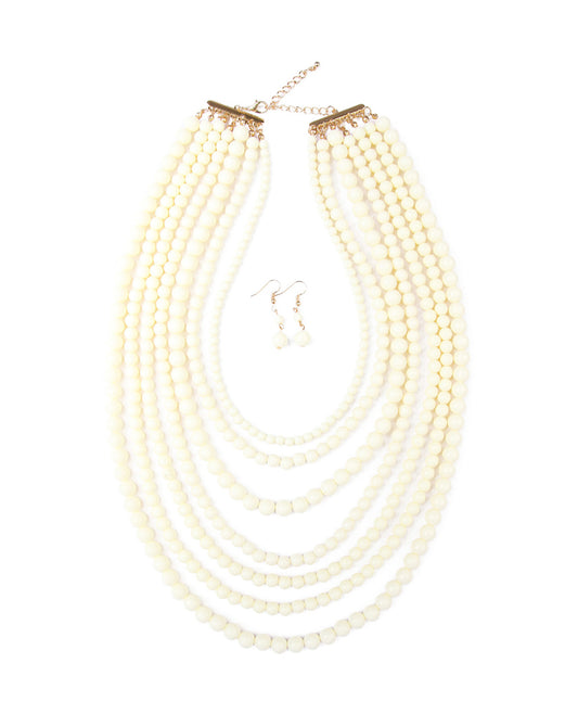 Women's Multilayer Acrylic Necklace & Earring Jewelry 1 Set