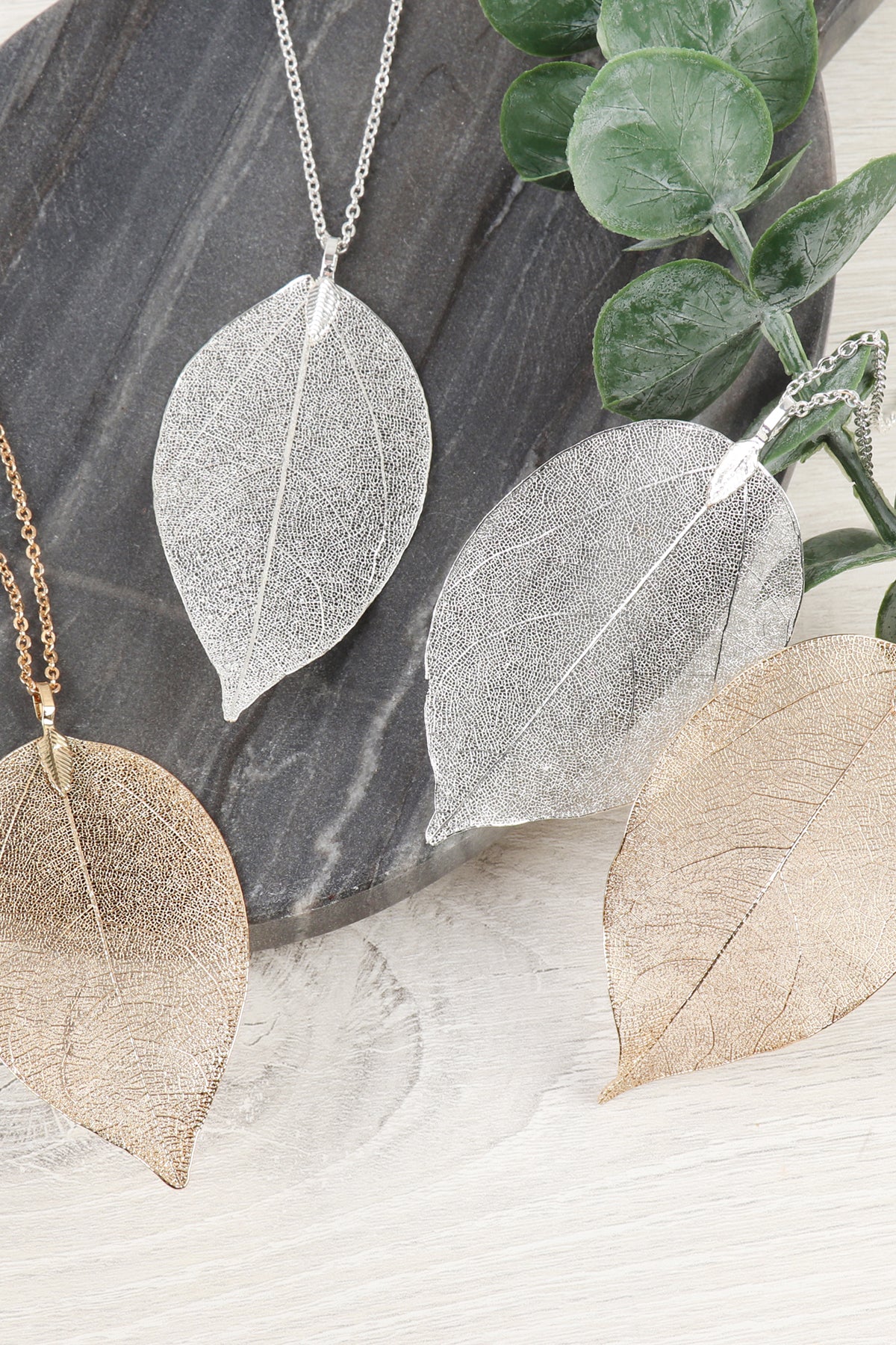 Large Leaf Pendant Necklace