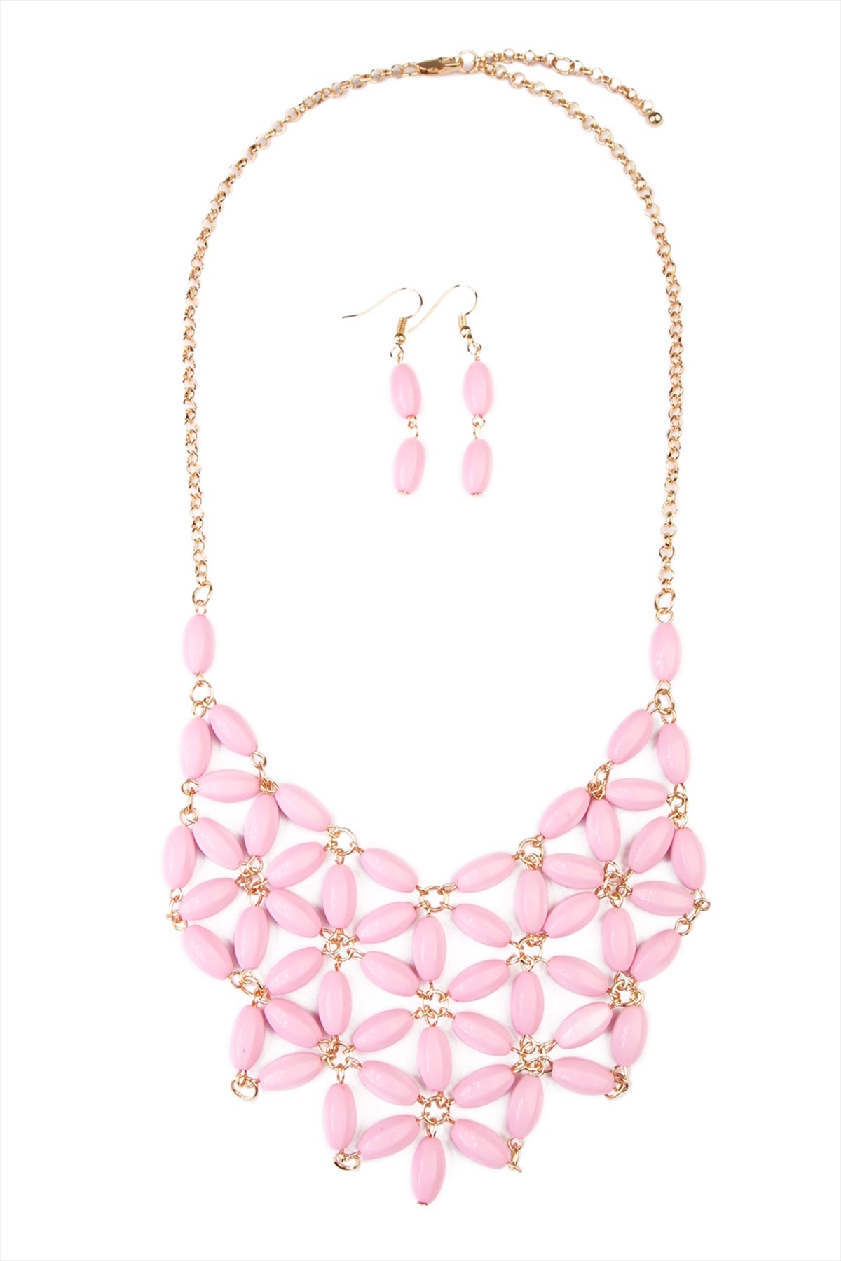 Beaded Bib Necklace and Earring Set