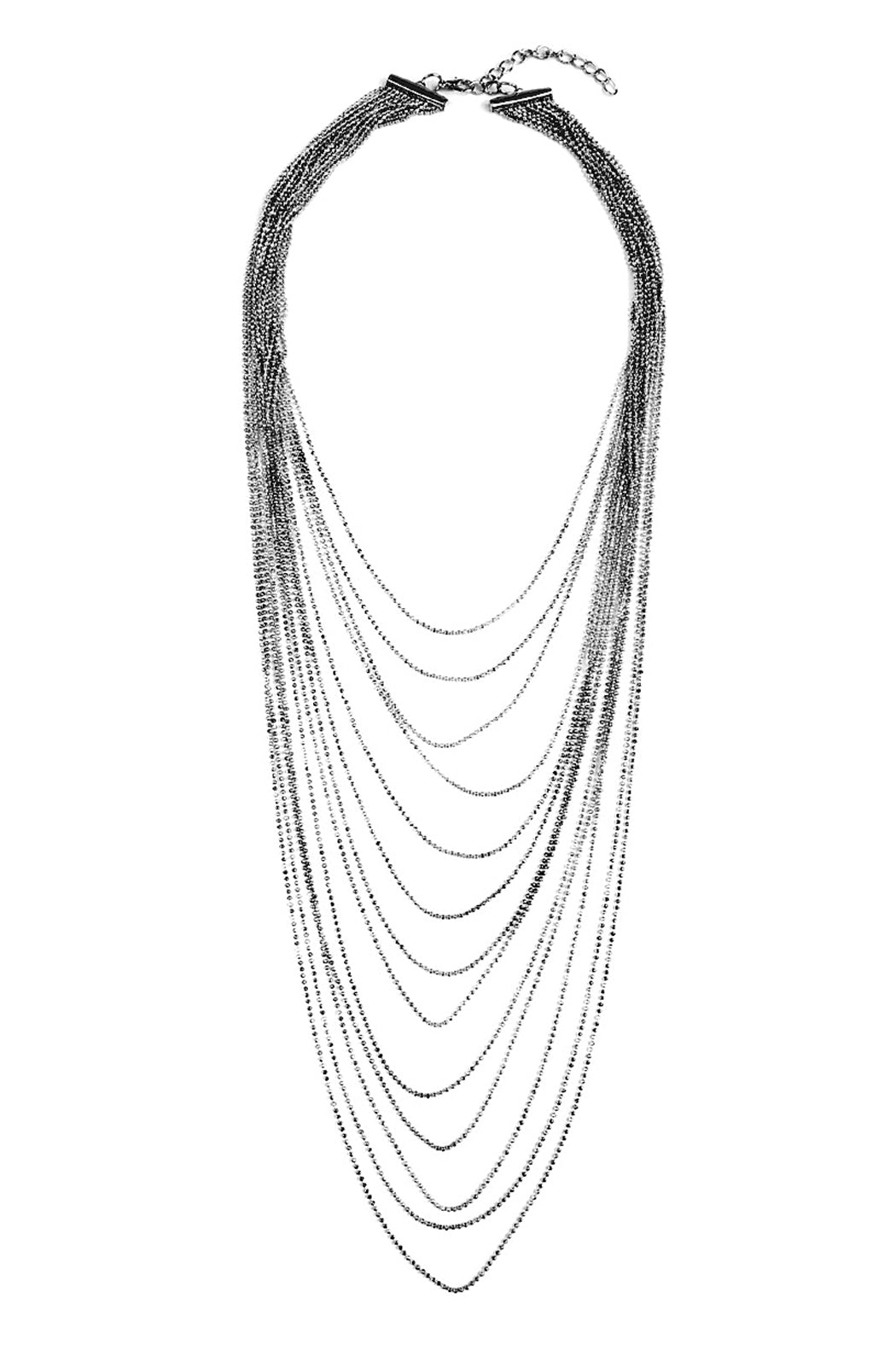 13Line Beaded Layered Statement Necklace