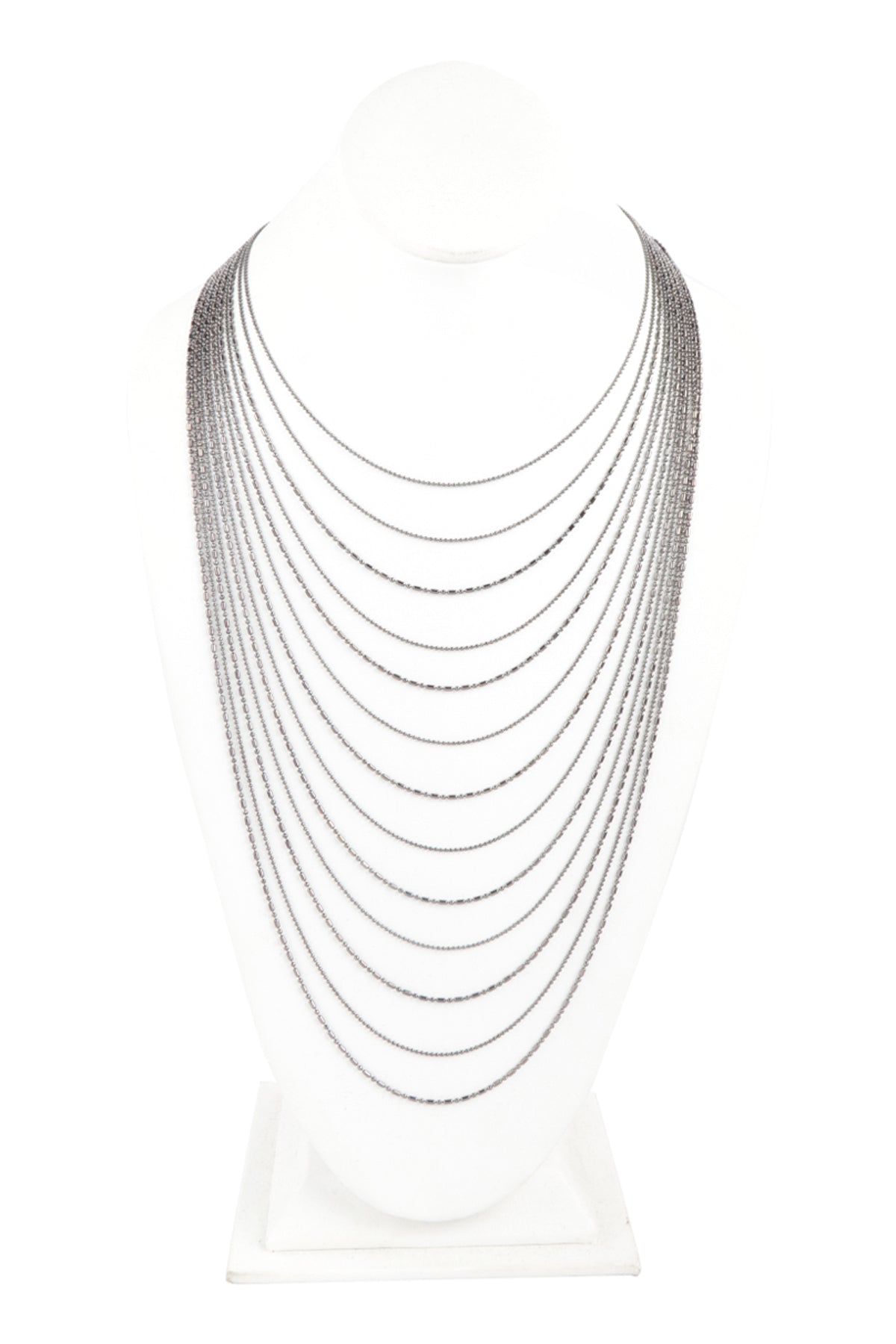 13Line Beaded Layered Statement Necklace