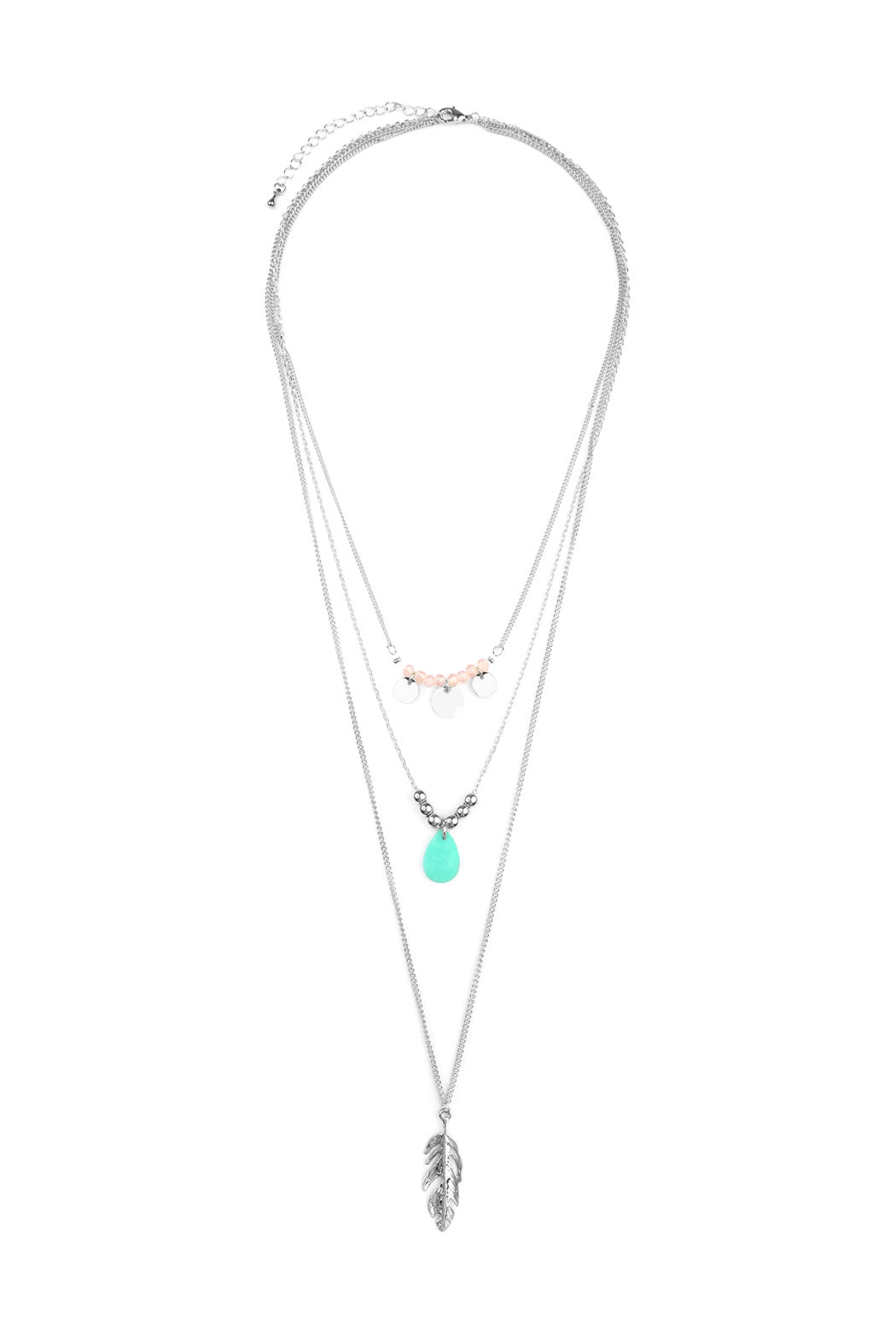 Leaf Multi Pendant Layered Necklace
