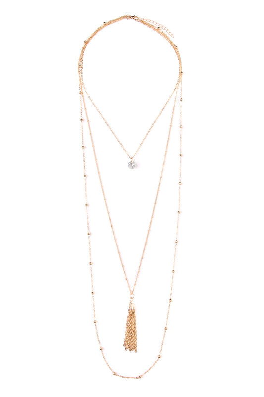 Pendant Tassel Layer Necklace
