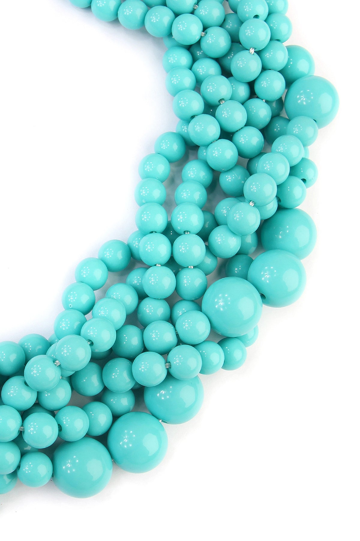 Women's Multi Strand Bubble Choker Necklace And Earring Set