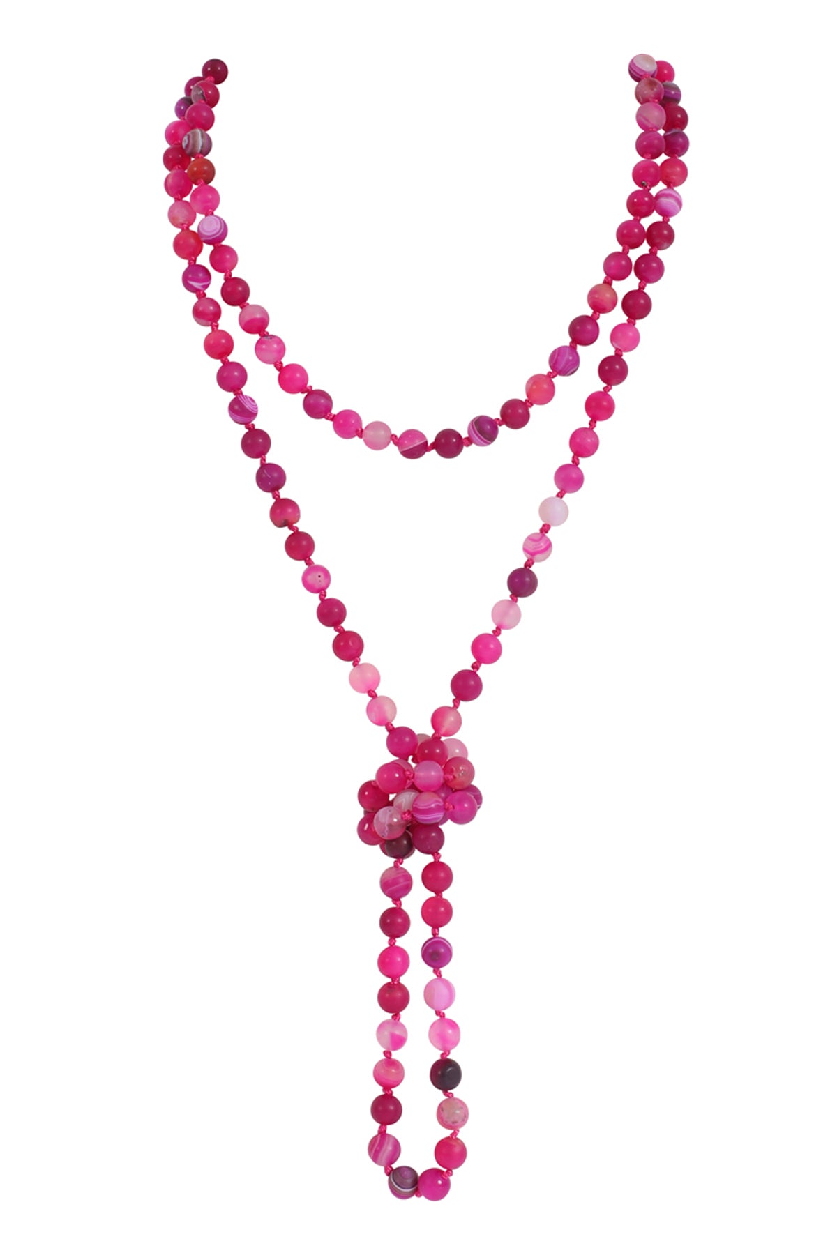 Natural Stone Hand Knotted Long Necklace