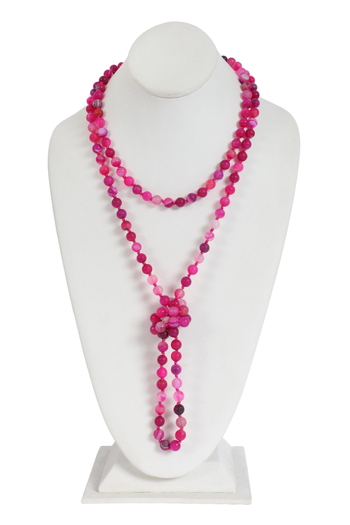 Natural Stone Hand Knotted Long Necklace