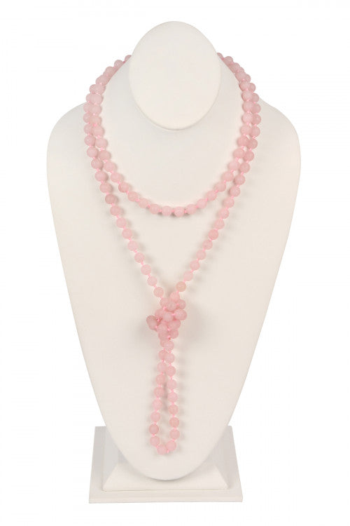Natural Stone Hand Knotted Long Necklace