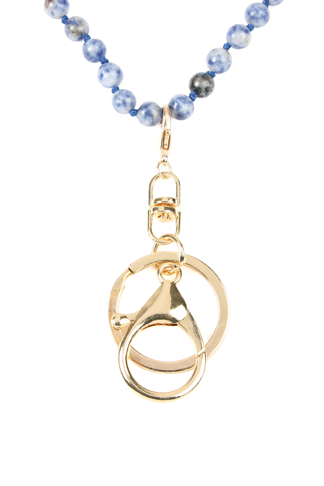 Natural Stone Beads Lanyard Necklace