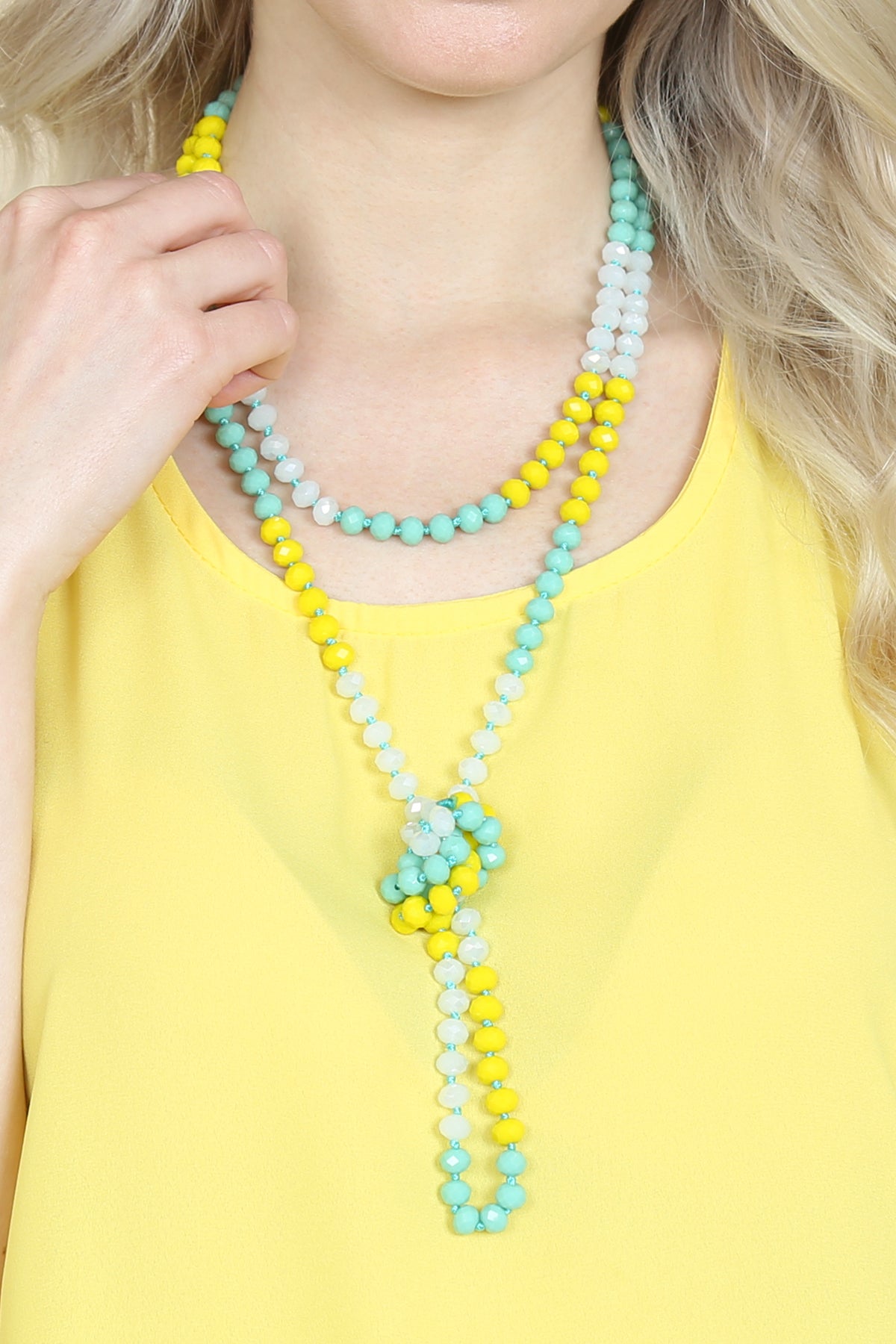 Two Line Glass Beads Necklace
