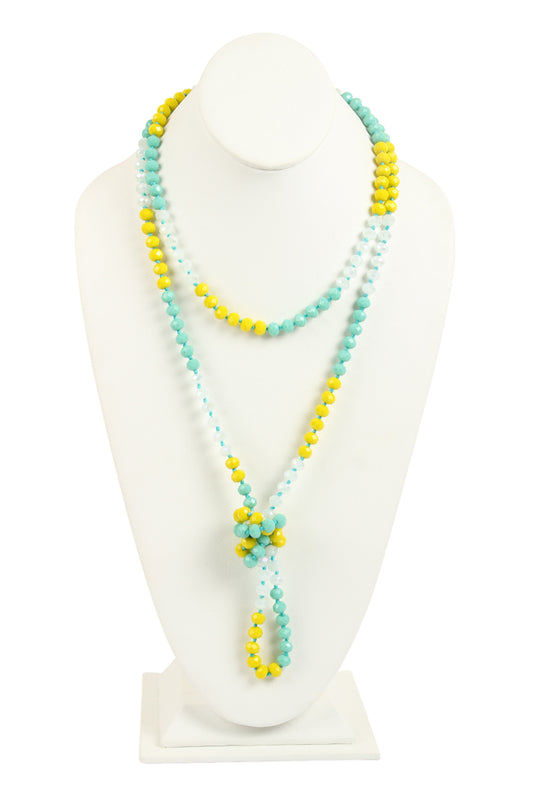 Two Line Glass Beads Necklace