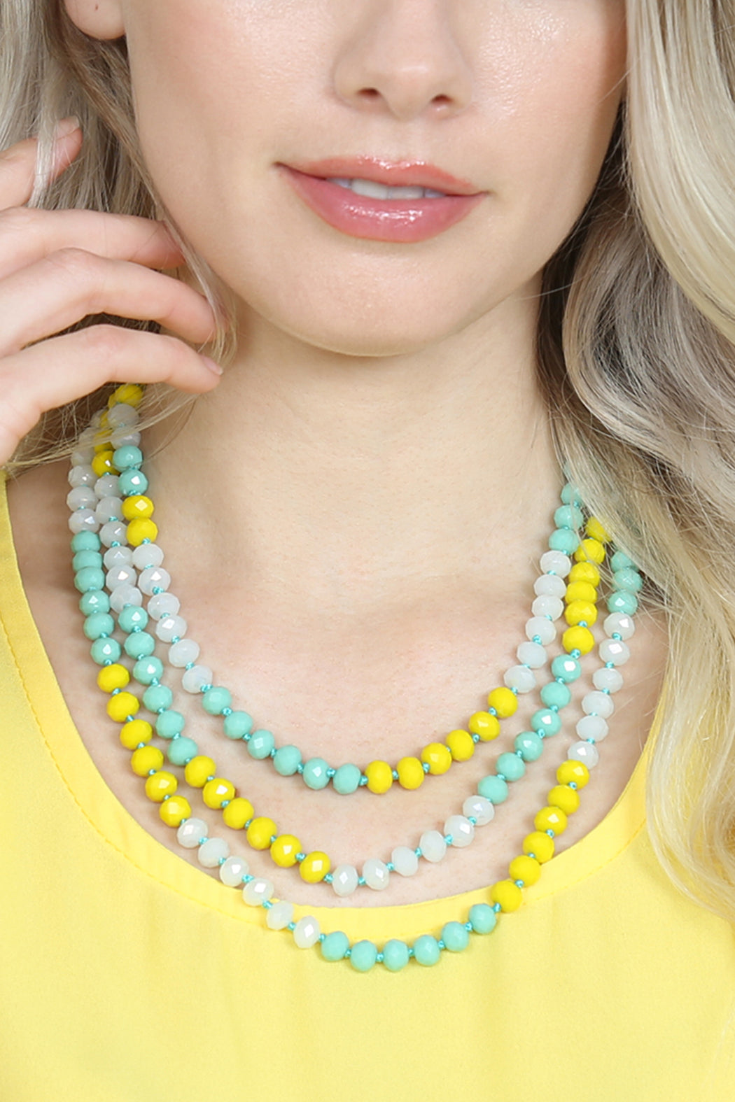 Two Line Glass Beads Necklace