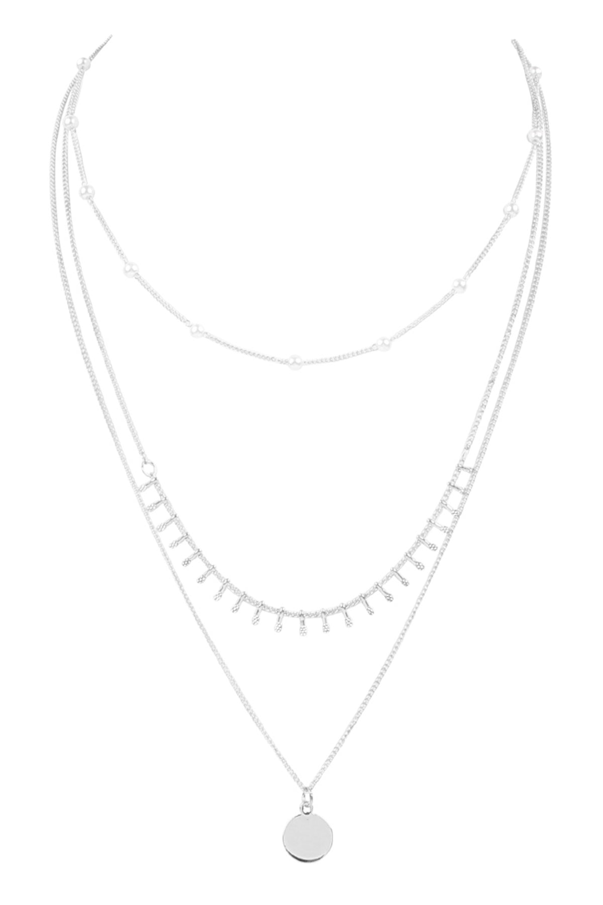 Layered Chain Necklace With Pendant
