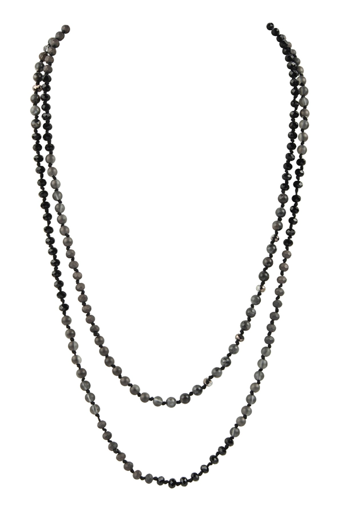 6mm Two Lines Mixed Beads Necklace