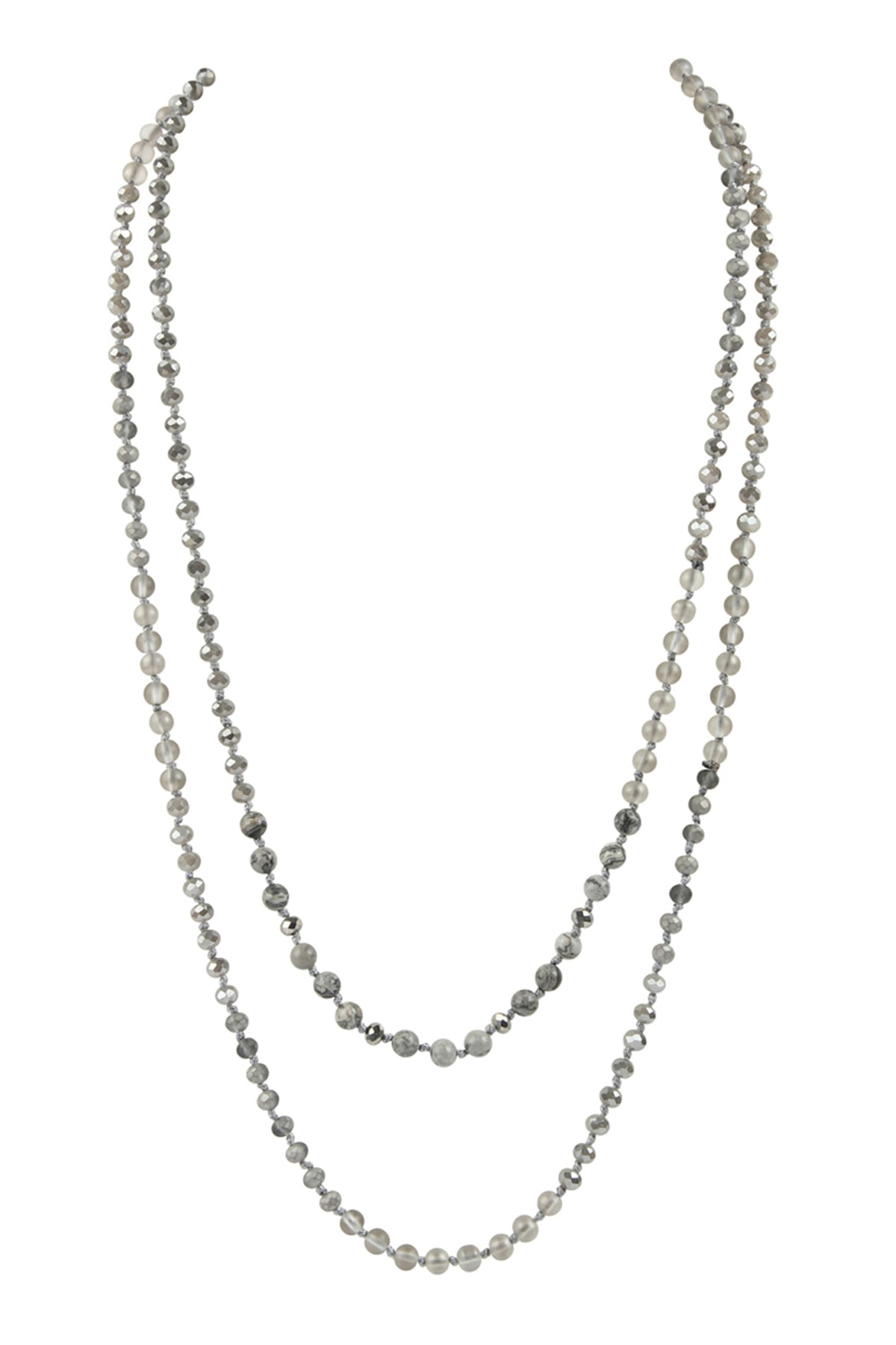 6mm Two Lines Mixed Beads Necklace