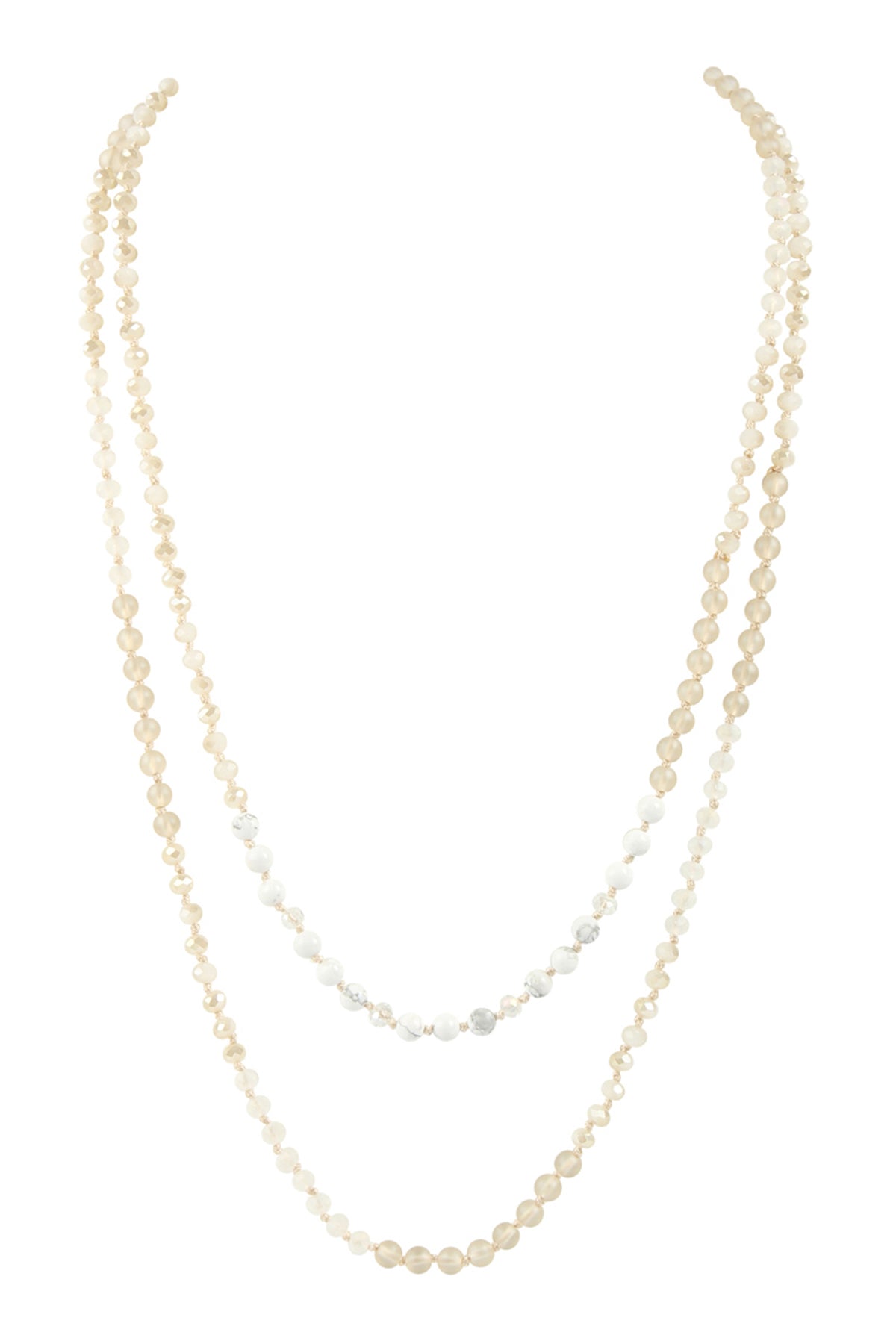 6mm Two Lines Mixed Beads Necklace