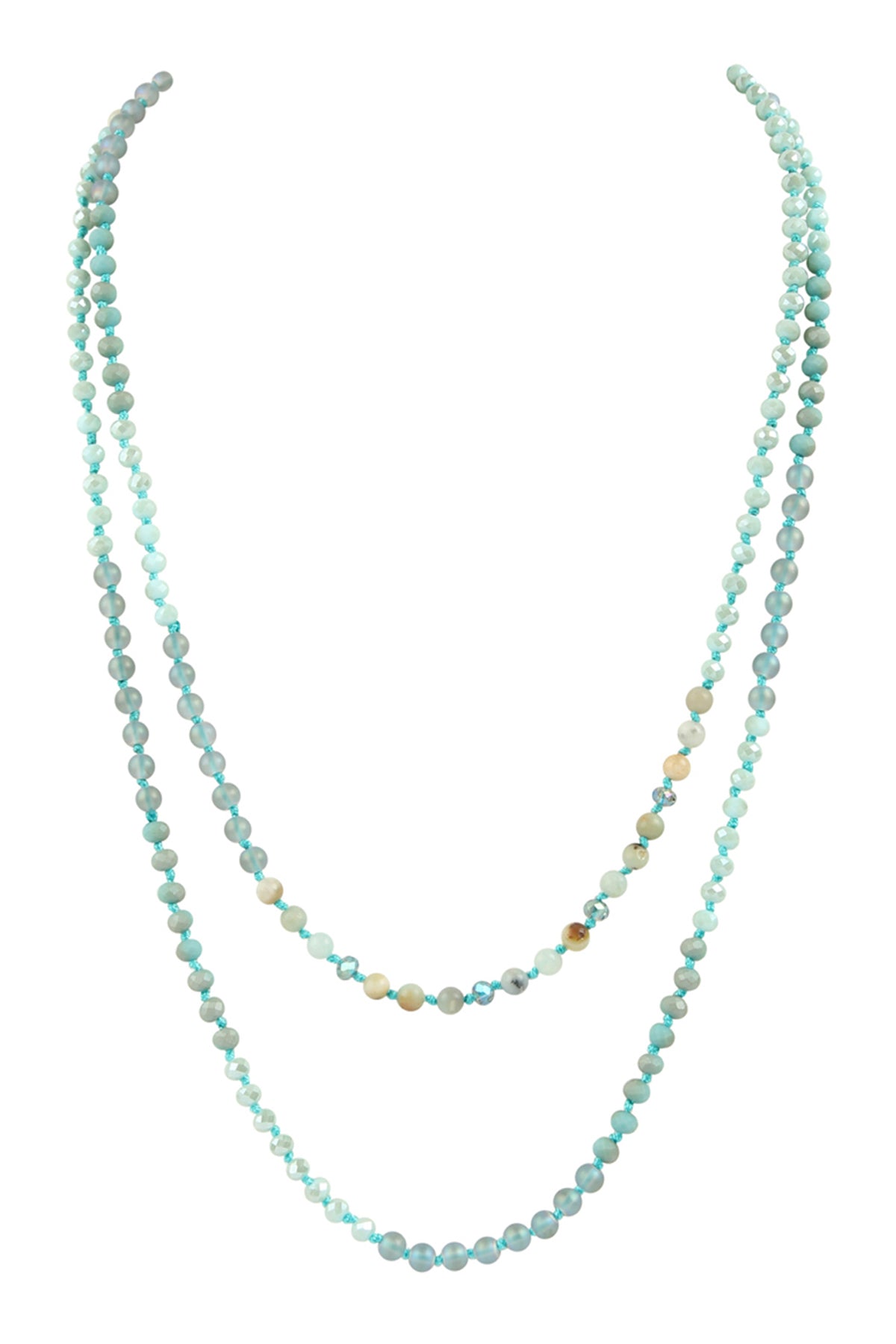 6mm Two Lines Mixed Beads Necklace