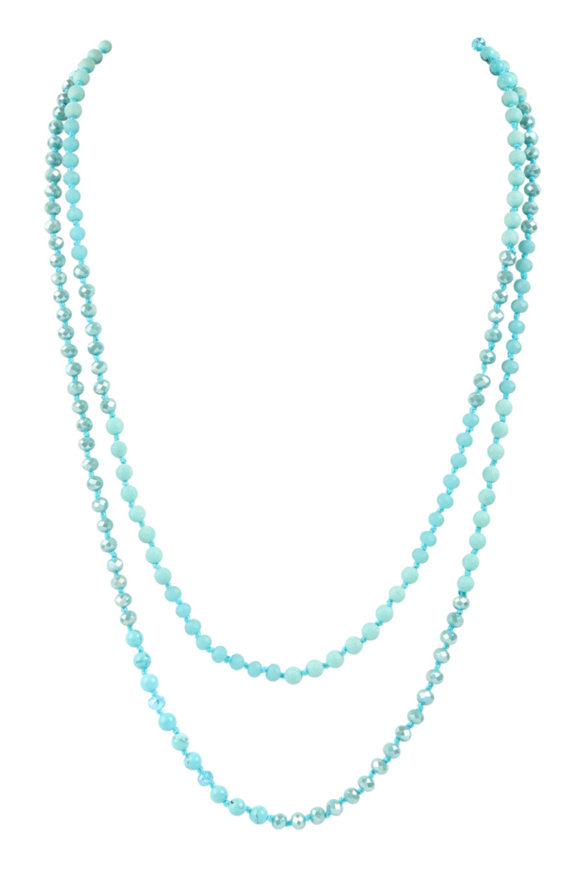 6mm Two Lines Mixed Beads Necklace