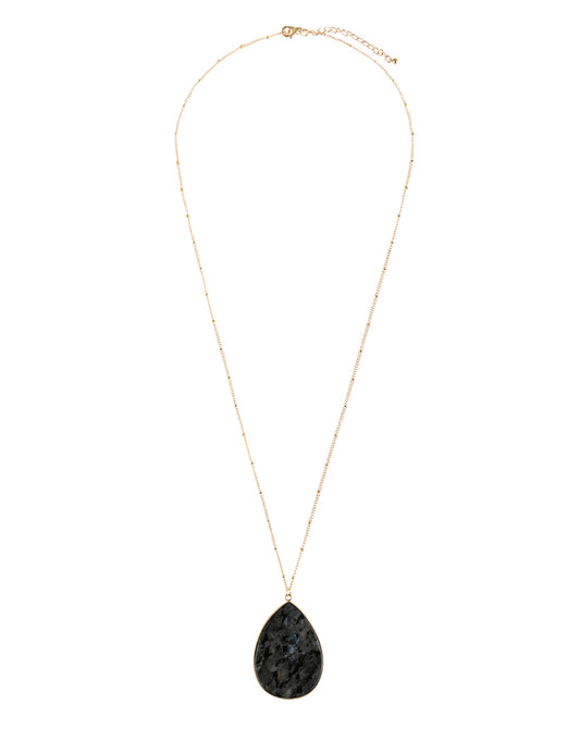 Oval Stone Pendant Necklace