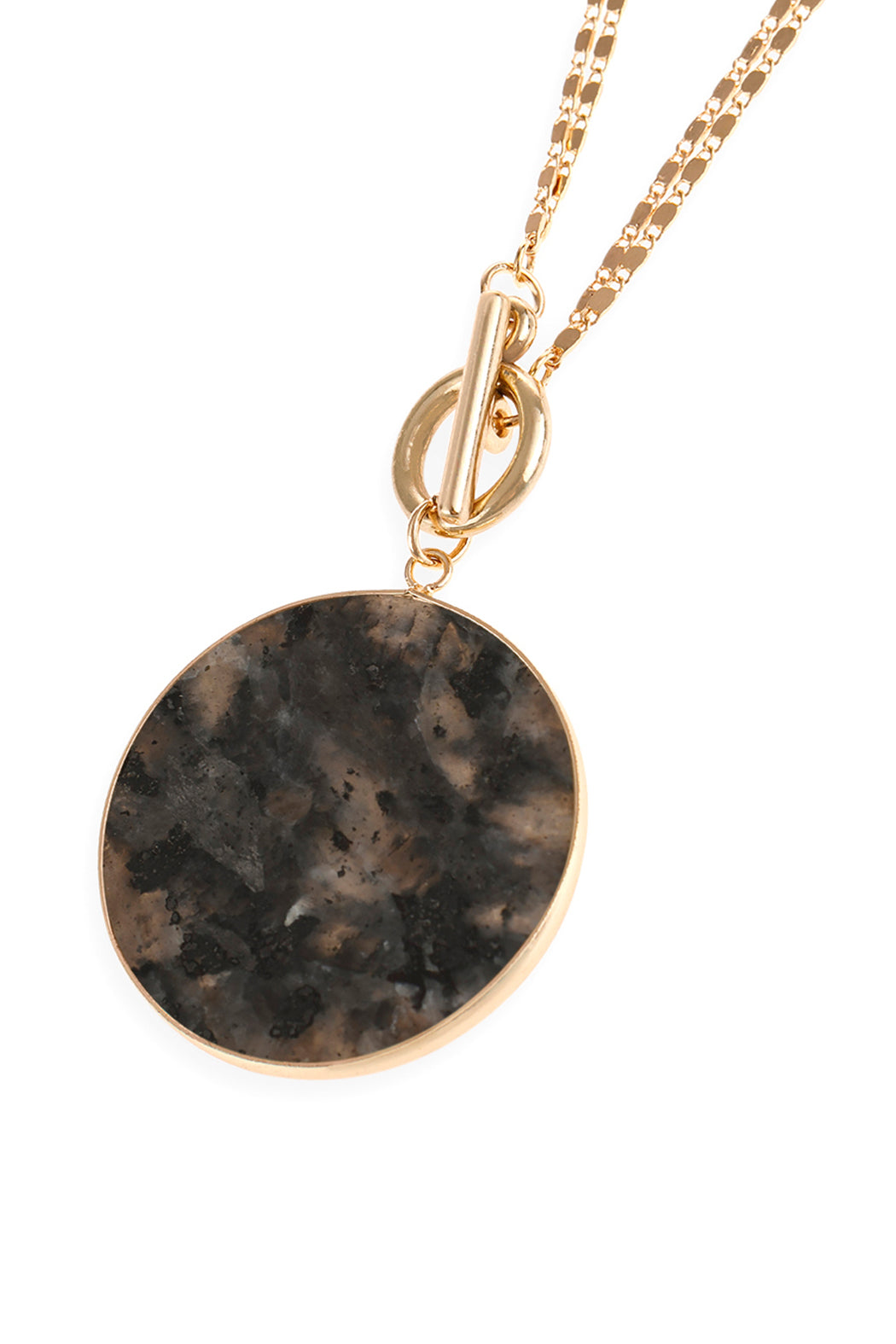 Natural Stone Pendant Chain Layered Necklace
