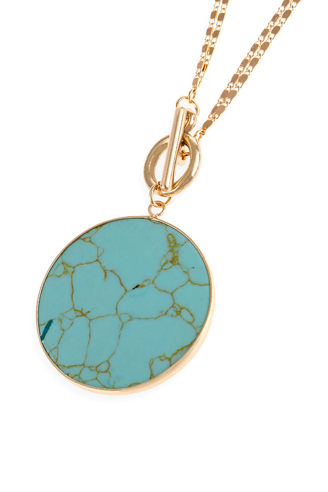 Natural Stone Pendant Chain Layered Necklace
