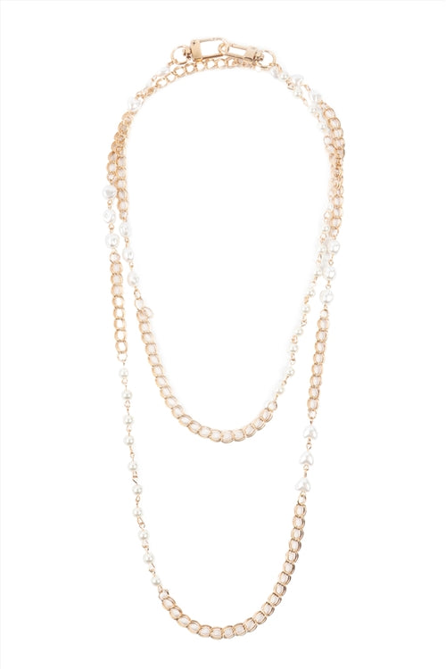 Multi Layered Pearl Convertible Chain Or Necklace Bag Chain