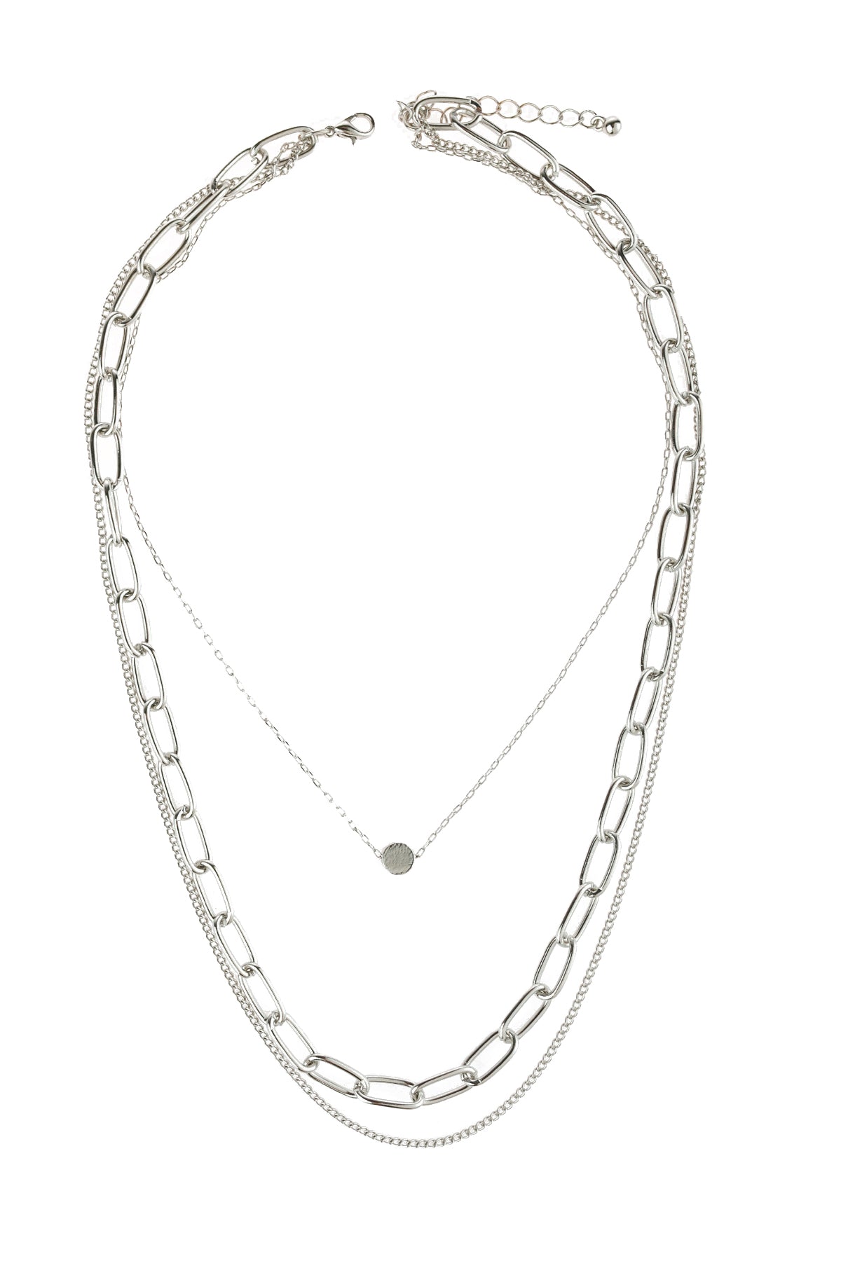 Silver Layered Chain Necklace