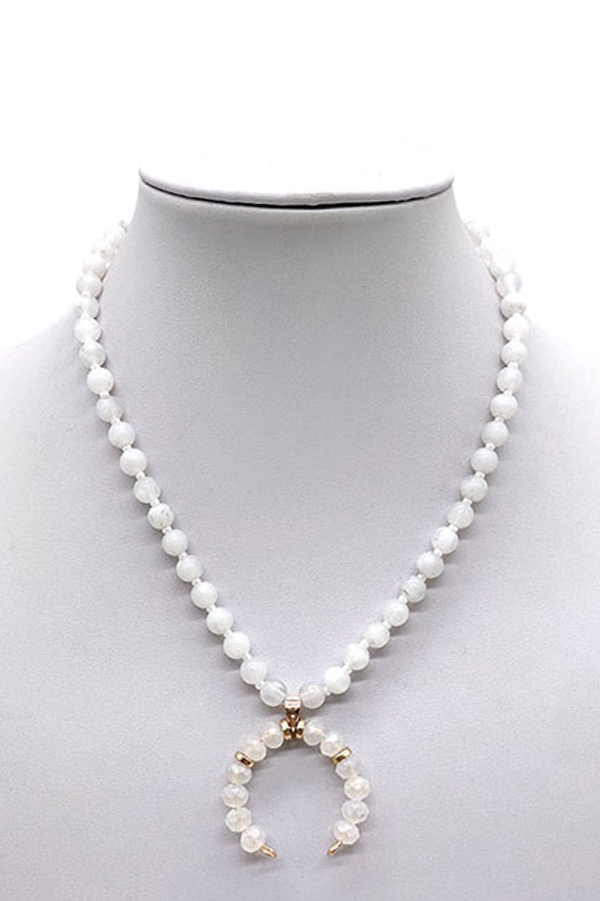 Crescent beaded Pendant Necklace