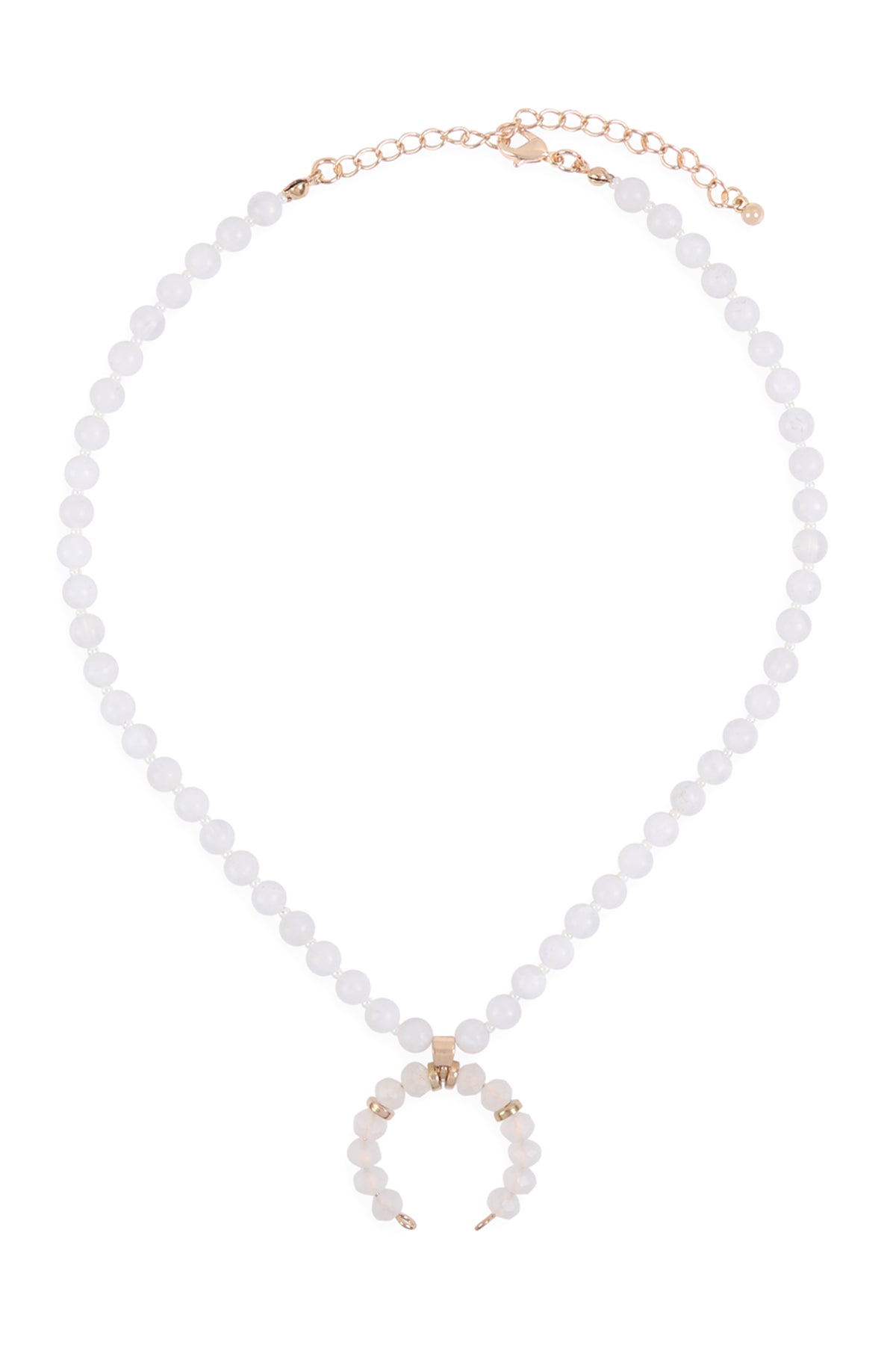 Crescent beaded Pendant Necklace