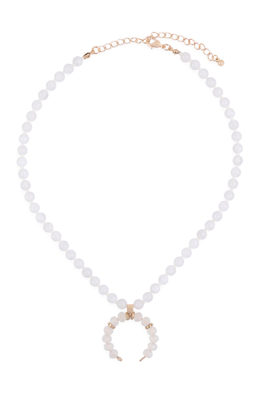 Crescent beaded Pendant Necklace