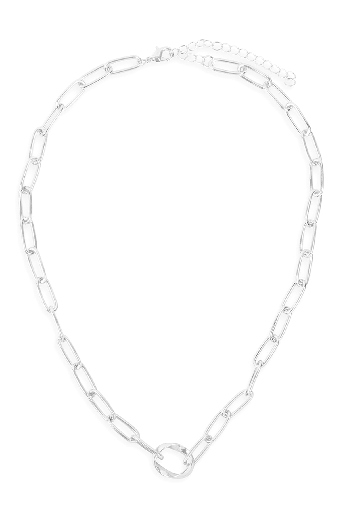 Blank Dog Tag w/ Layered Chain Necklace
