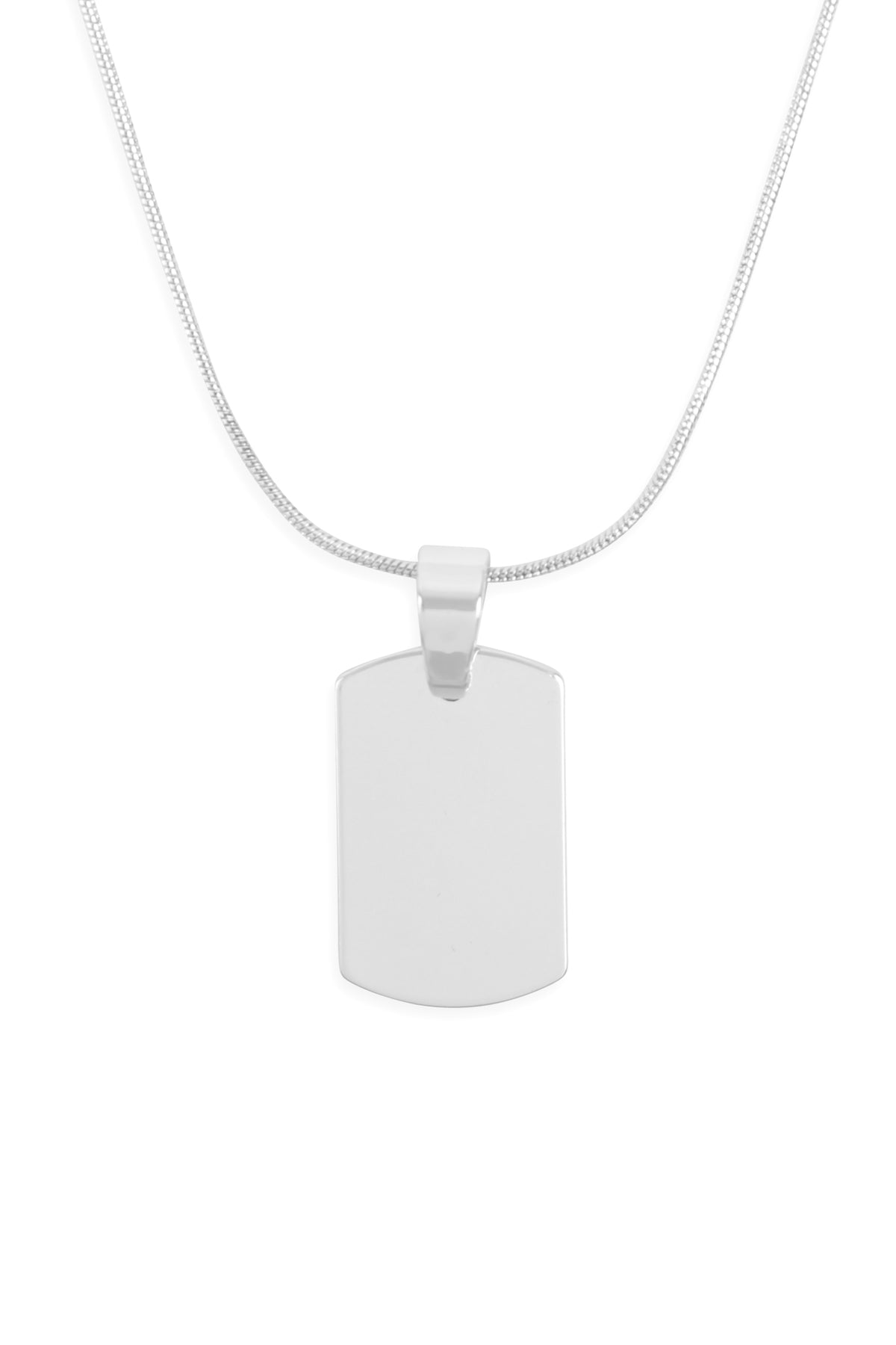 Blank Dog Tag w/ Layered Chain Necklace