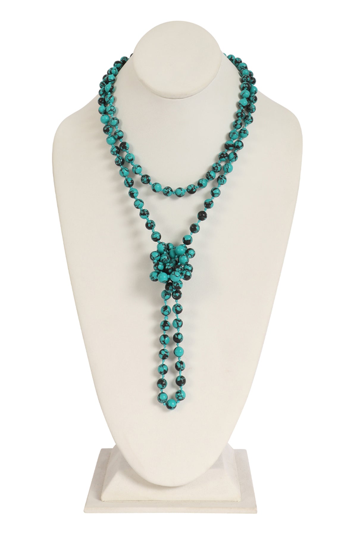 Natural Stone Long Beaded Necklace