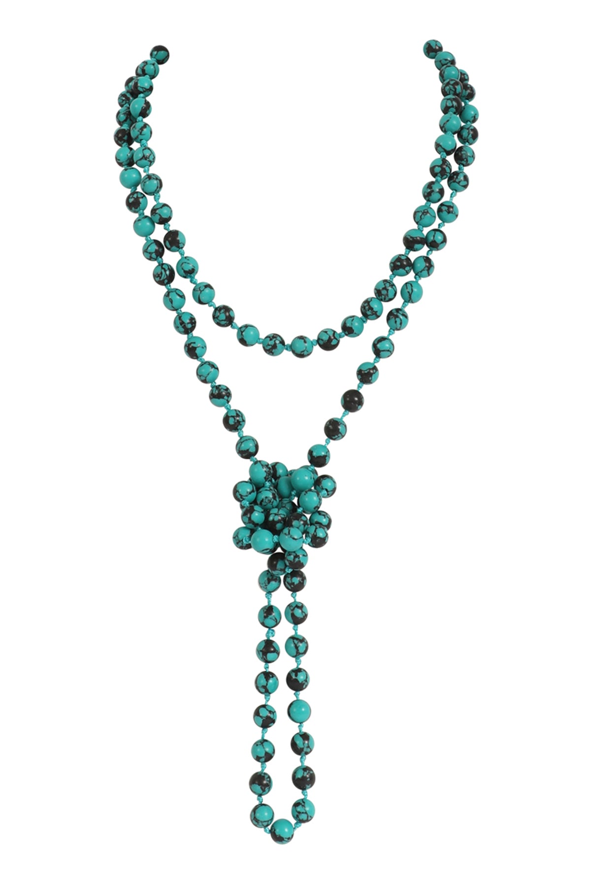 Natural Stone Long Beaded Necklace