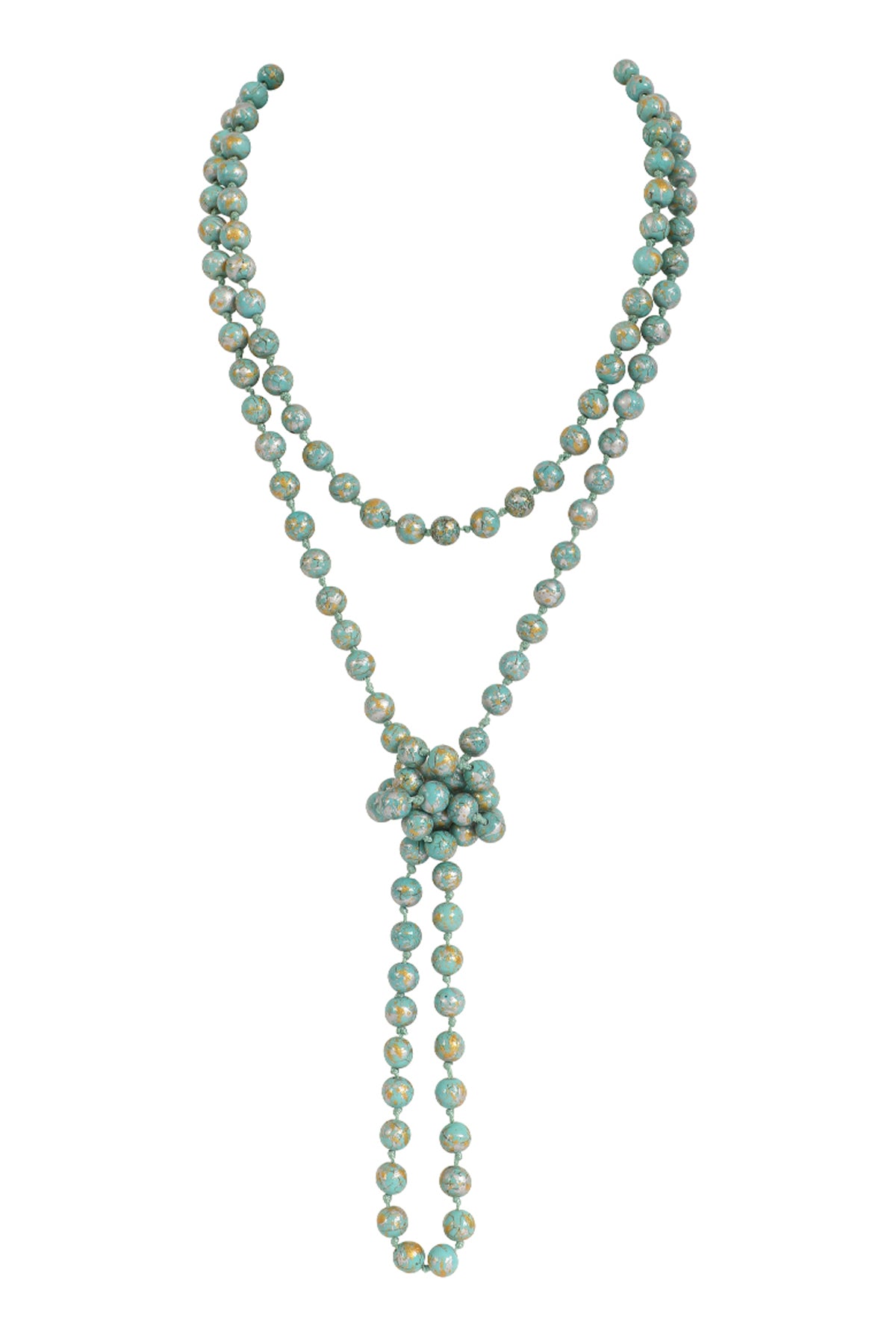 Versatile Long Natural Stone Beaded Necklace