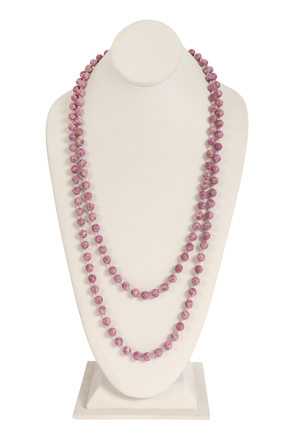 Natural Stone Long Line Knotted Necklace
