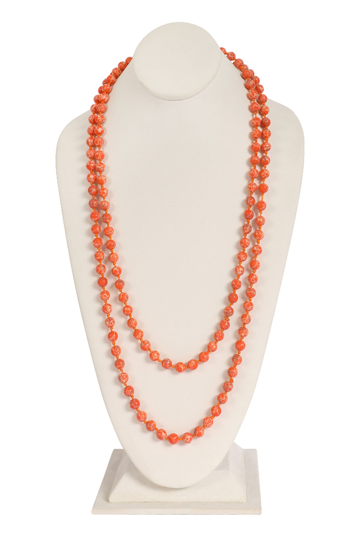 Natural Stone Long Line Knotted Necklace