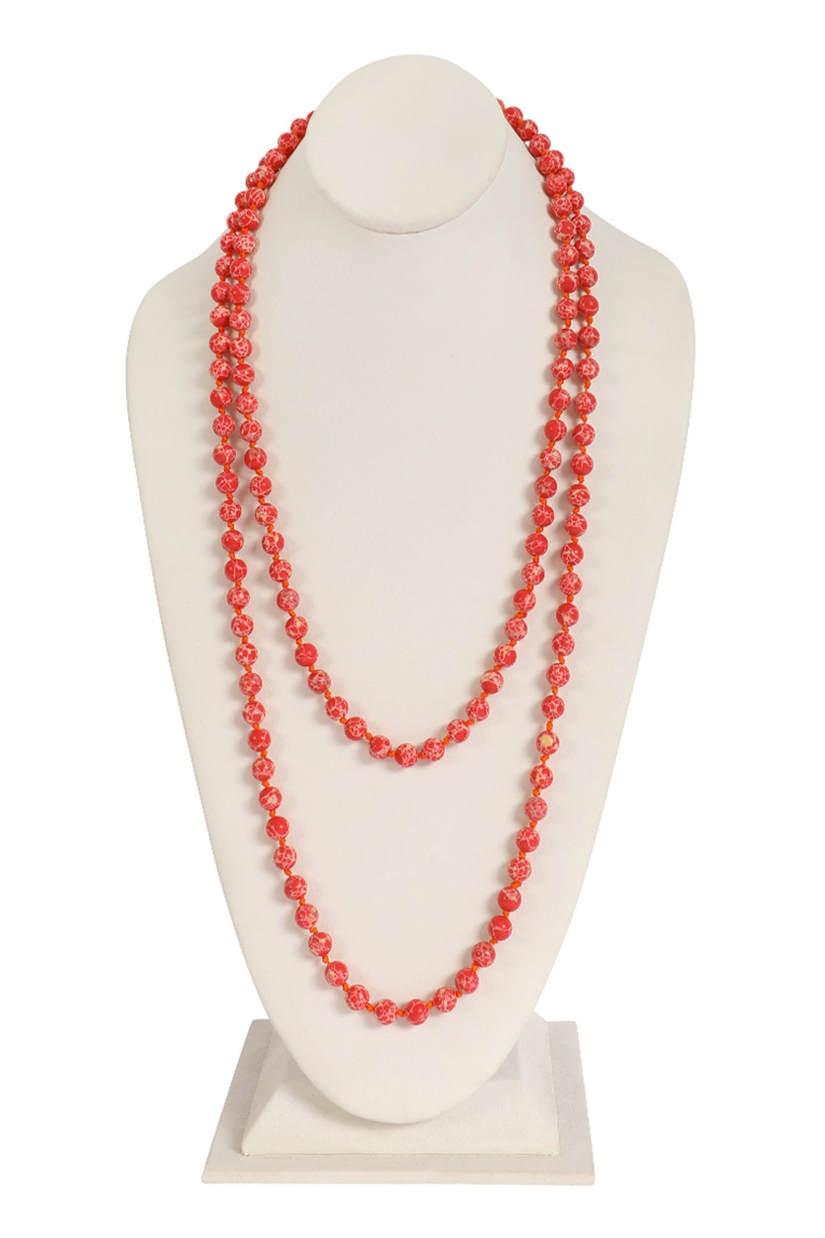 Natural Stone Long Line Knotted Necklace