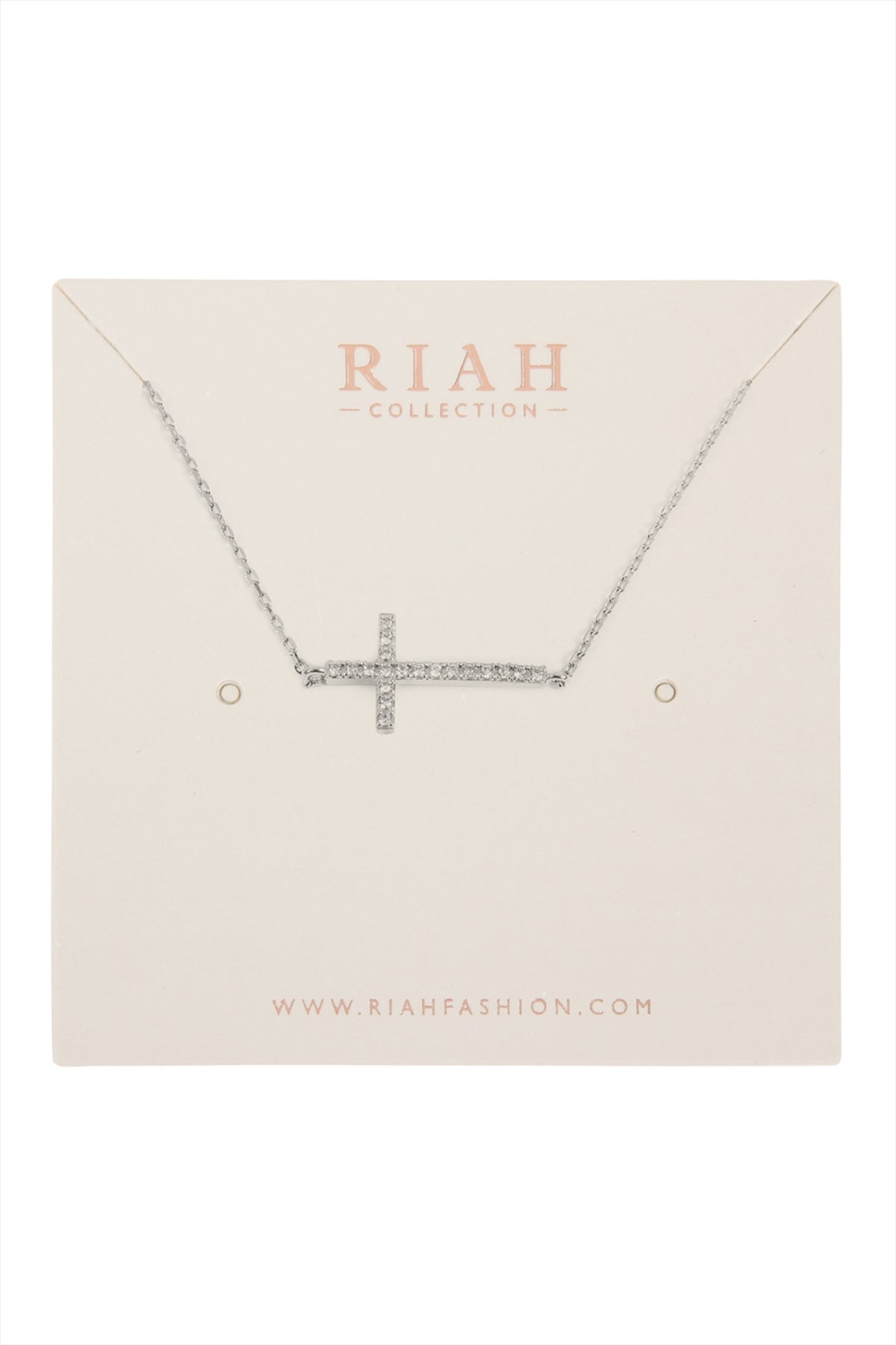 Zircon Cross Pendant Necklace